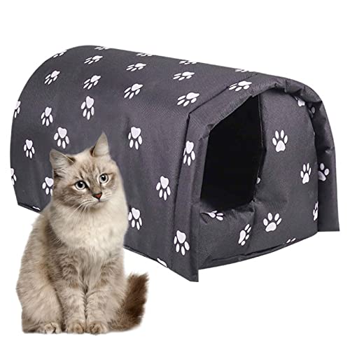 Waterproof Outdoor Cat House Black C32063