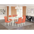 Rectangular Dinette Table with 18 In Leaf and 6 Parson Chair Q878993