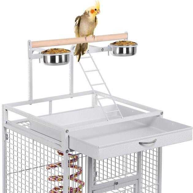 Rolling Metal Parrot Cage with Playtop X797