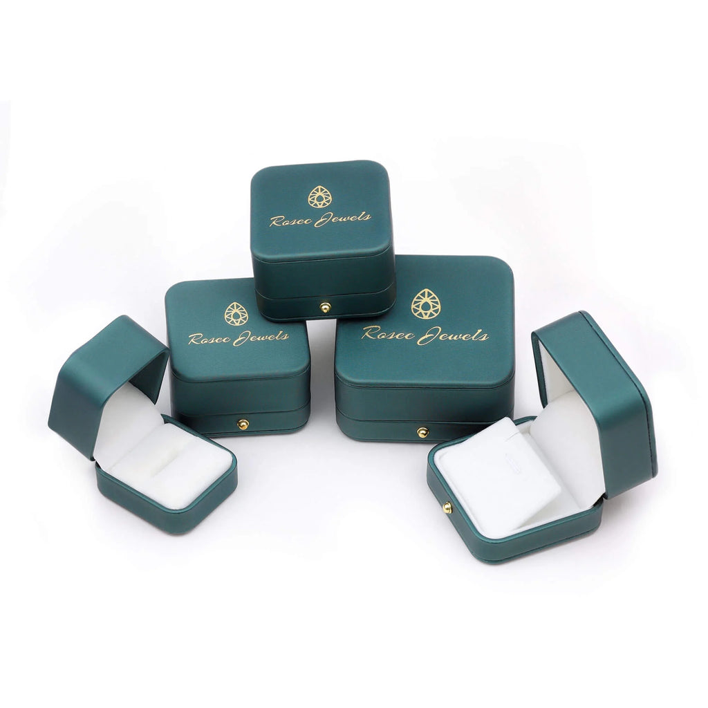 Emerald Solitaire Celtic Ring with Diamond - 6X8 mm, 925 Sterling Silver, US 13.00 P17256