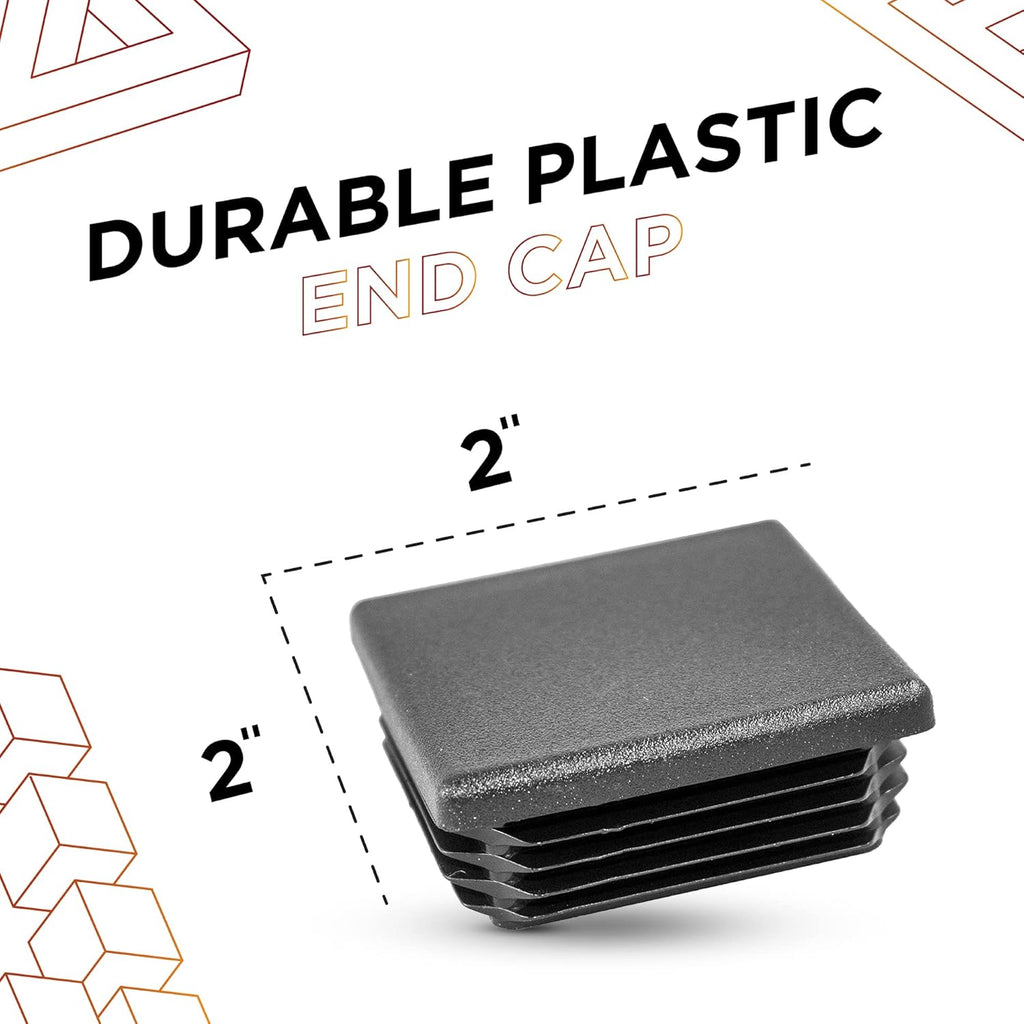 2 Inch Square Black Plastic Plug Insert (50 Pack) V116