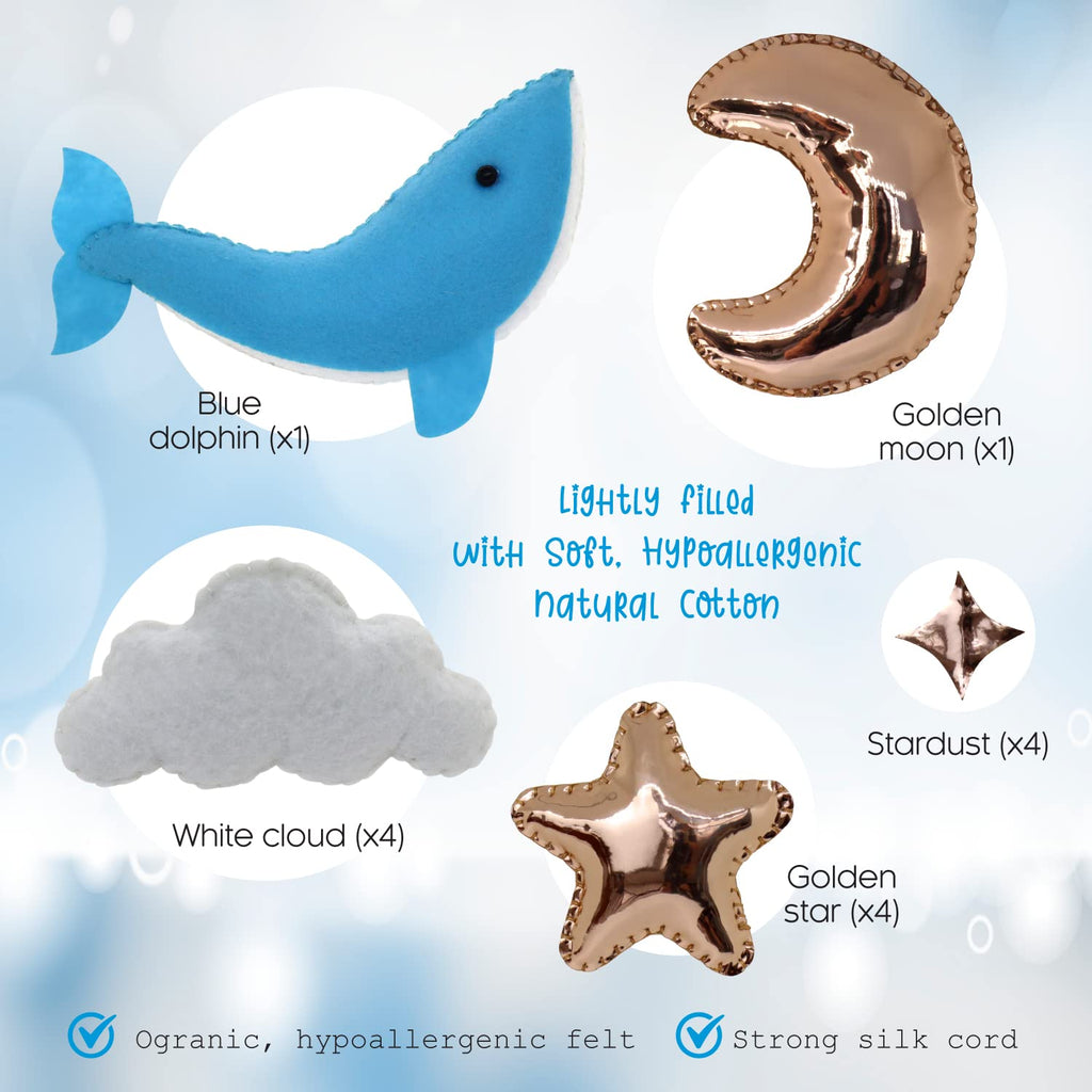 Ocean Whale Musical Crib Mobile with 15 Lullabies A169