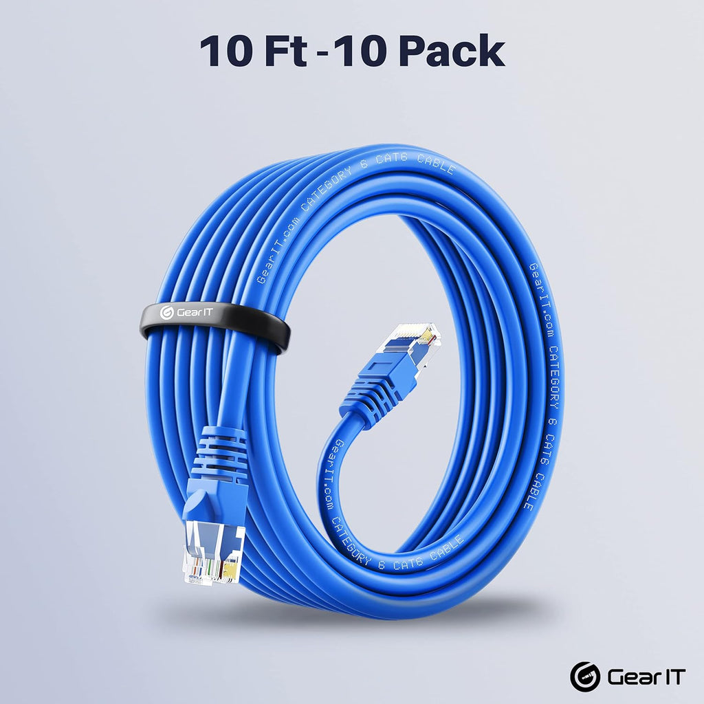 Cat 6 Ethernet Cable 1 ft 50-Pack Blue J817