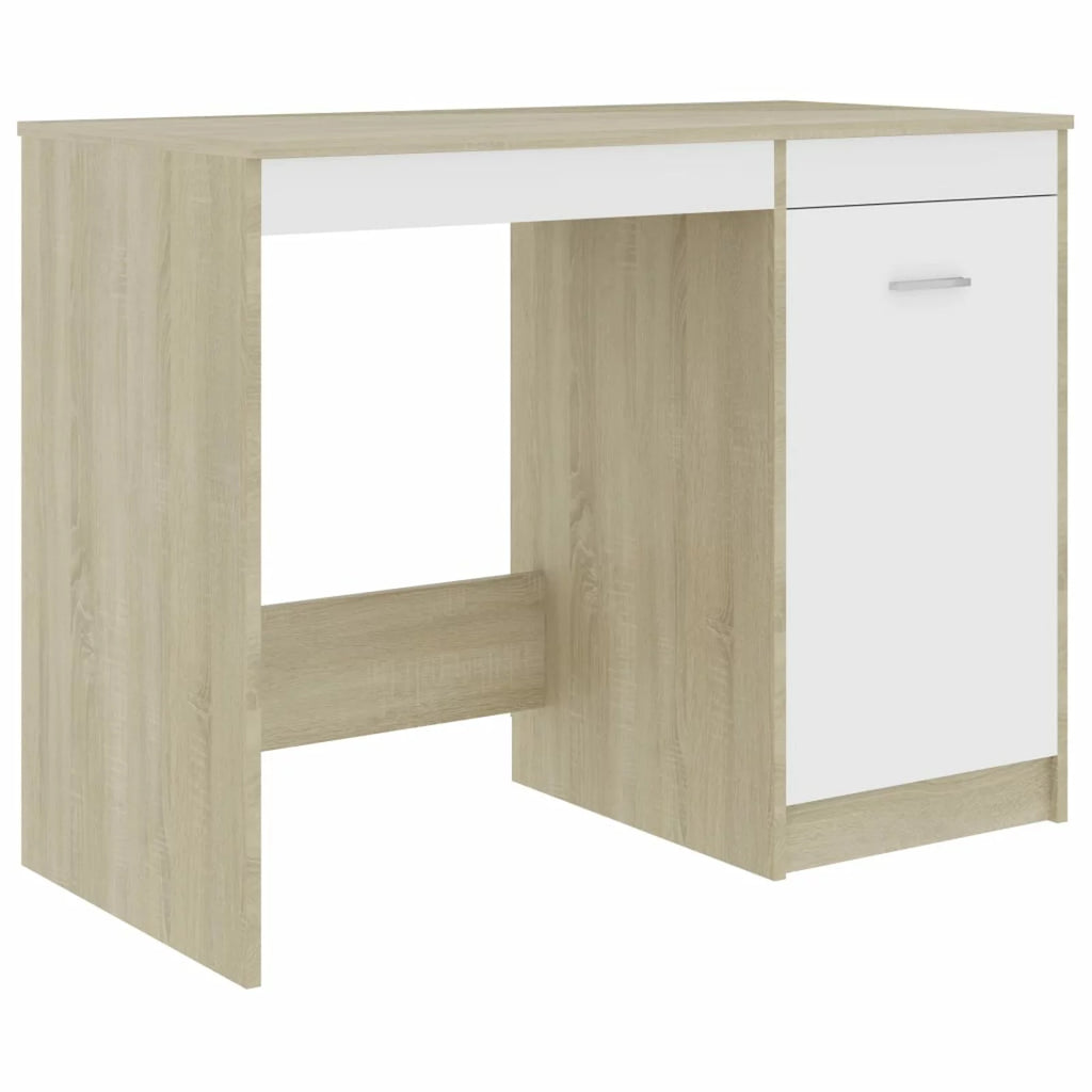 White Computer Desk with Storage Cabinet A9989