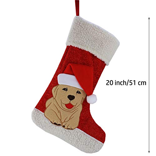 18’’ Red Felt Cat Christmas Stocking Q32178