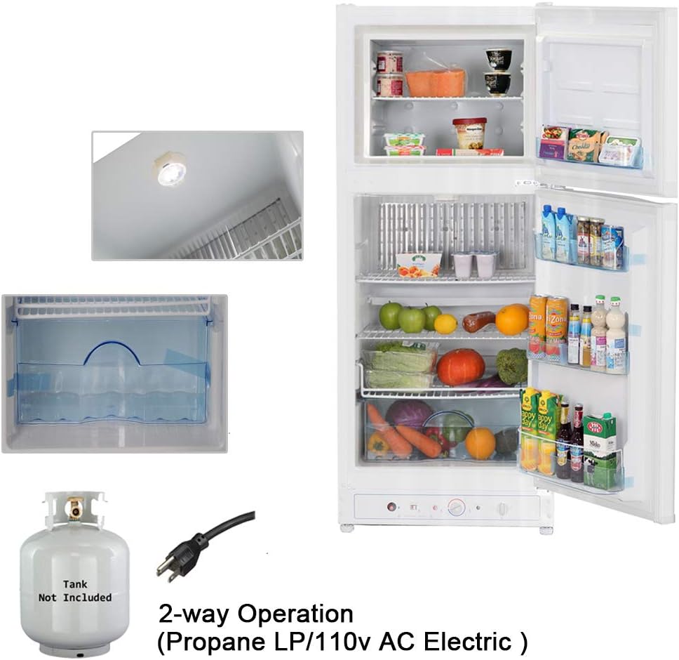 Propane Refrigerator with Freezer, 6.1 Cu.ft, White S1113