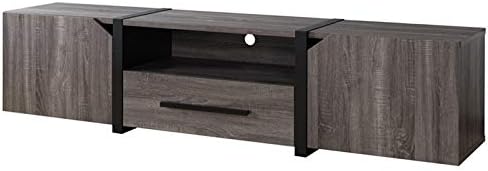 Rustic Wood 81.5-Inch TV Stand in Distressed Gray J6721