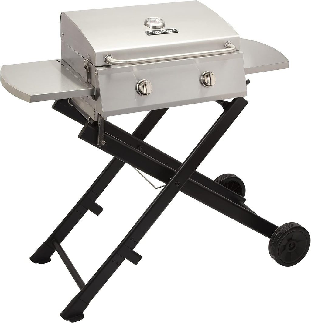 Portable Propane Tabletop Gas Grill, Two-Burner, Stainless Steel X14667