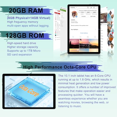 Black 10.1 Inch 2-in-1 Tablet with Keyboard C270
