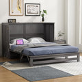 Queen Size Wood Murphy Bed with Charging Station and Storage Drawer G772388