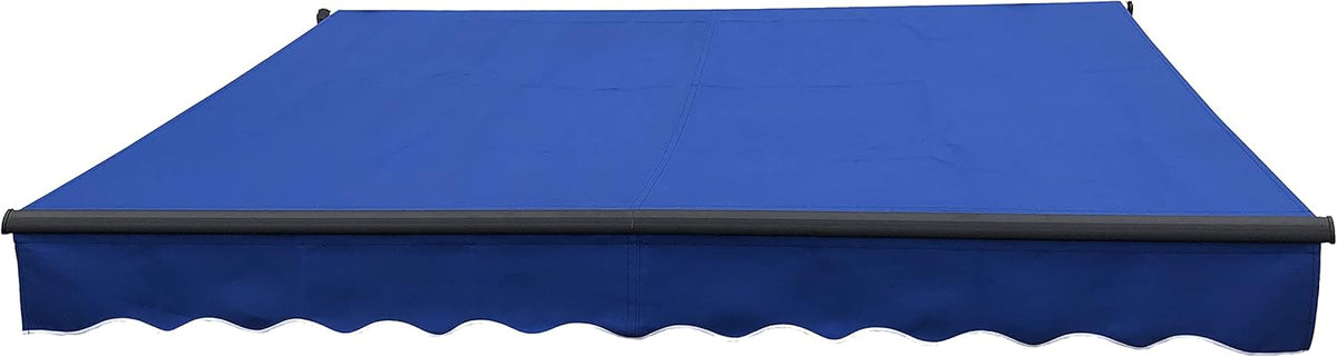 Blue and White Stripes Retractable Patio Awning W1656