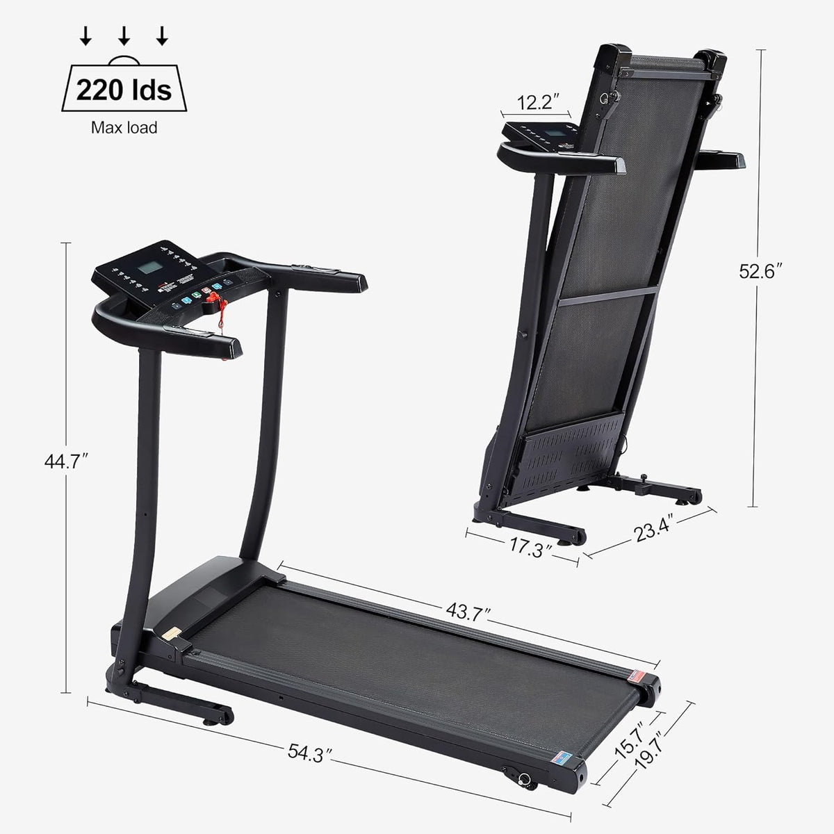2.5 HP Folding Treadmill with 3-Speed Incline Adjustment G359808