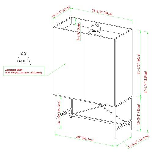 Dark Walnut 2-Door Tall Accent Cabinet F27623