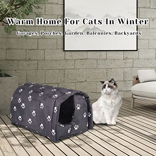 Waterproof Outdoor Cat House Black C32063