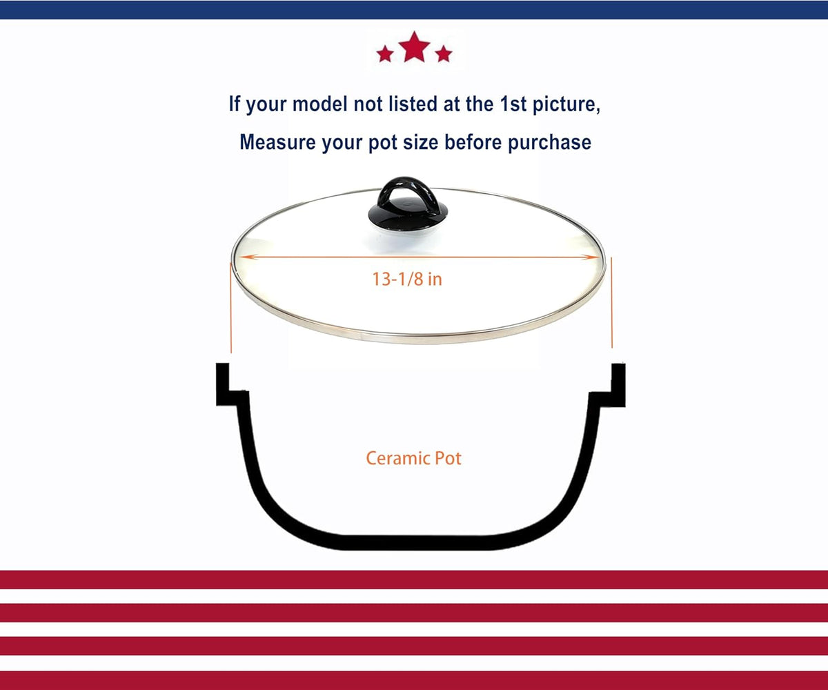 Oval glass lid for 8qt slow cooker V223701