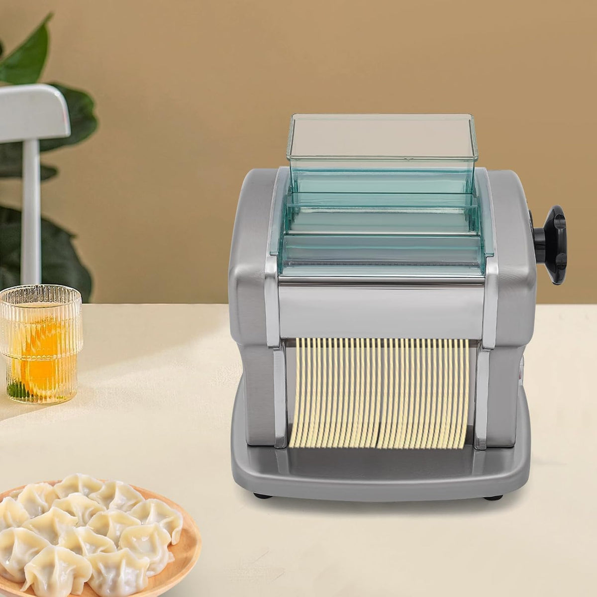Electric Pasta Maker Machine with 9 Thickness Settings, 2 mm Stainless Steel Blade, 135W V8823