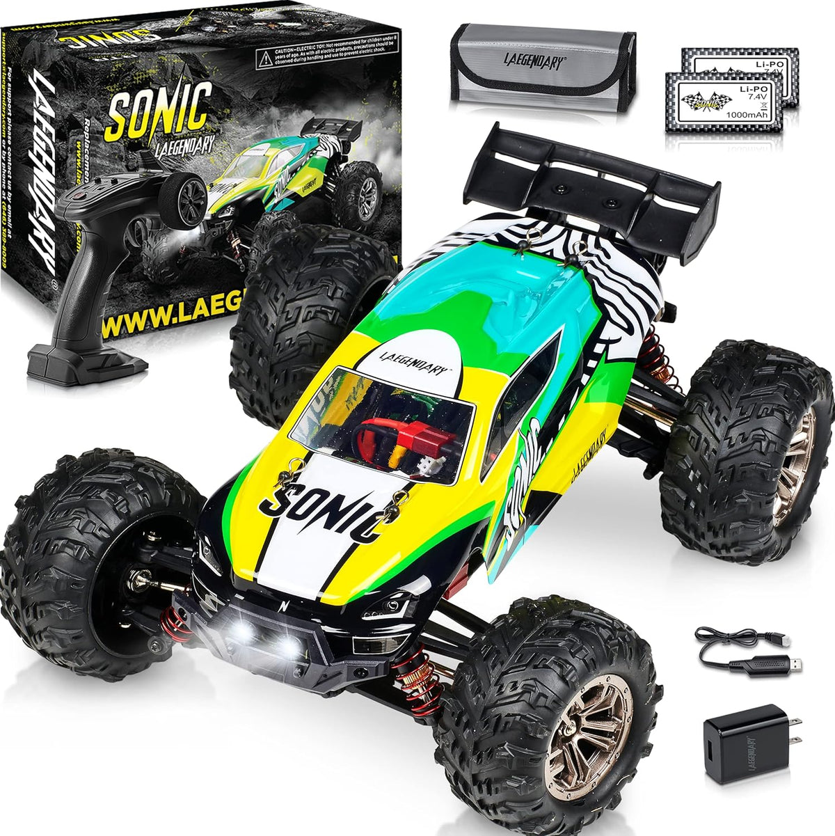 Off Road Remote Control Car 4x4 Truck 1:16 Scale Black Yellow H25904