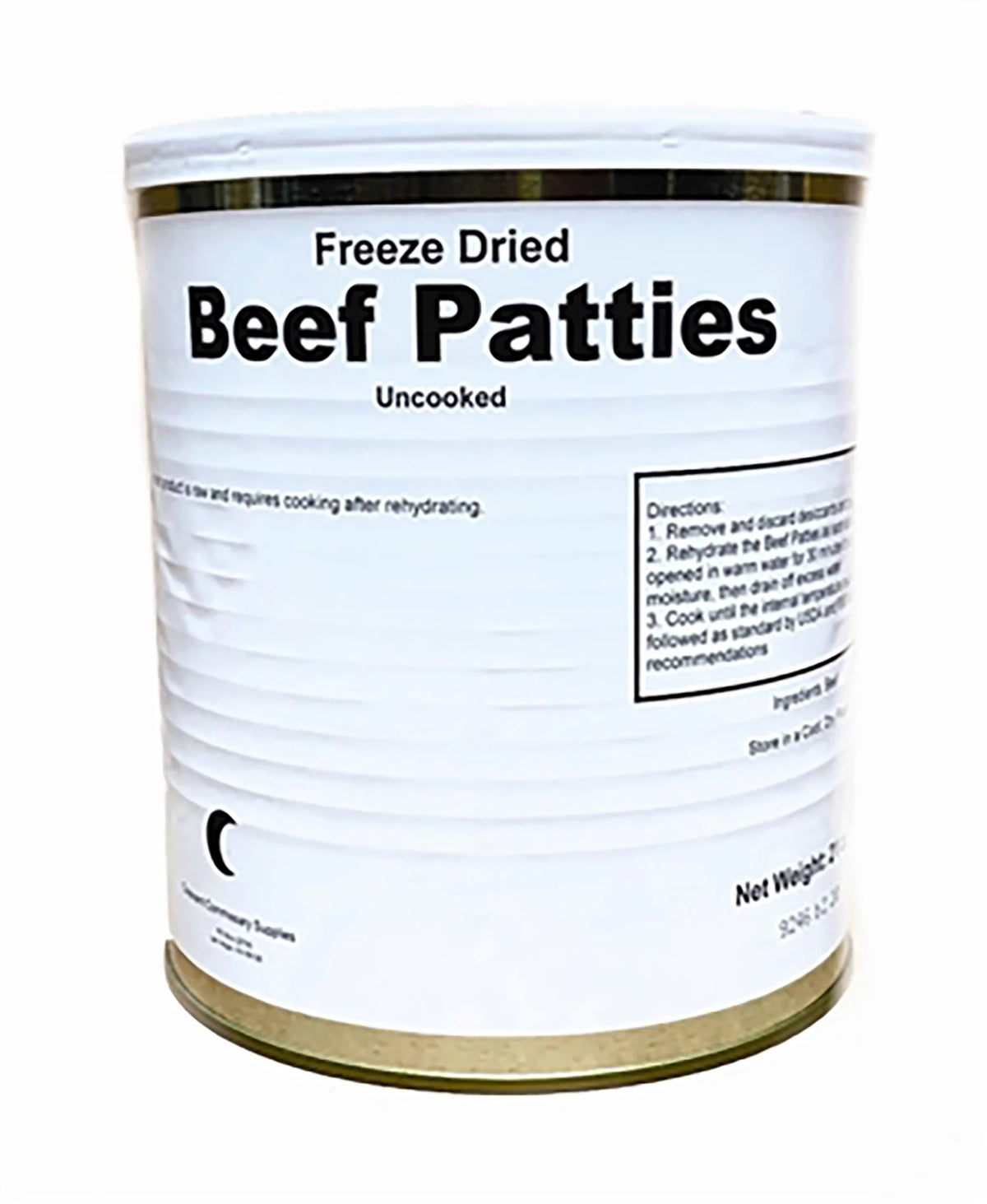 15-16 Thick Patties Freeze Dried Hamburger Ground Beef Patties in a #10 Can Y9861