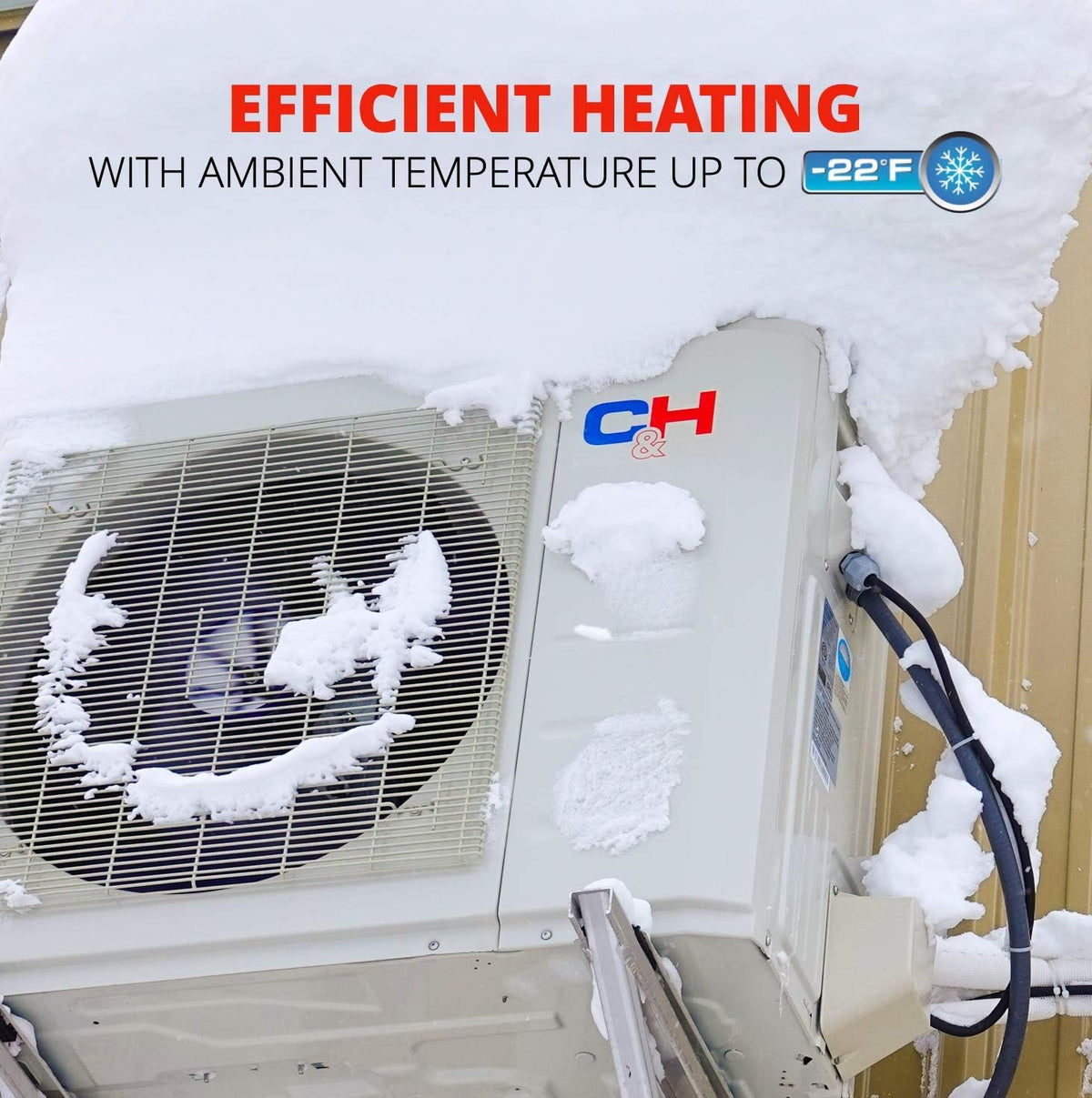 18,000 BTU Ductless Mini-Split Air Conditioner Heat Pump with 16FT Copper Line Set J39195