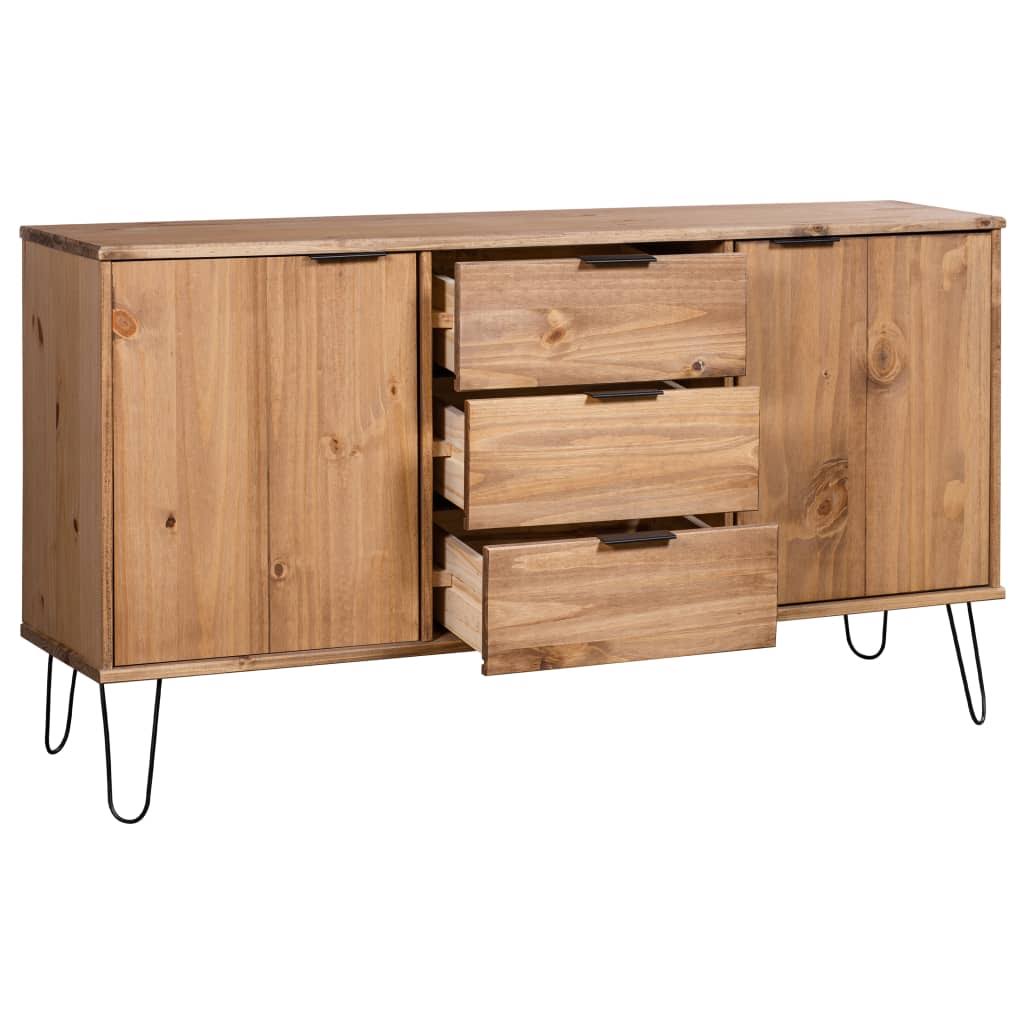 Gray Solid Pine Wood Sideboard B89564