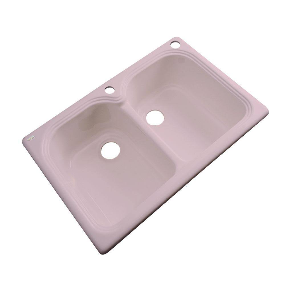 2-Hole Double Bowl Kitchen Sink H8509