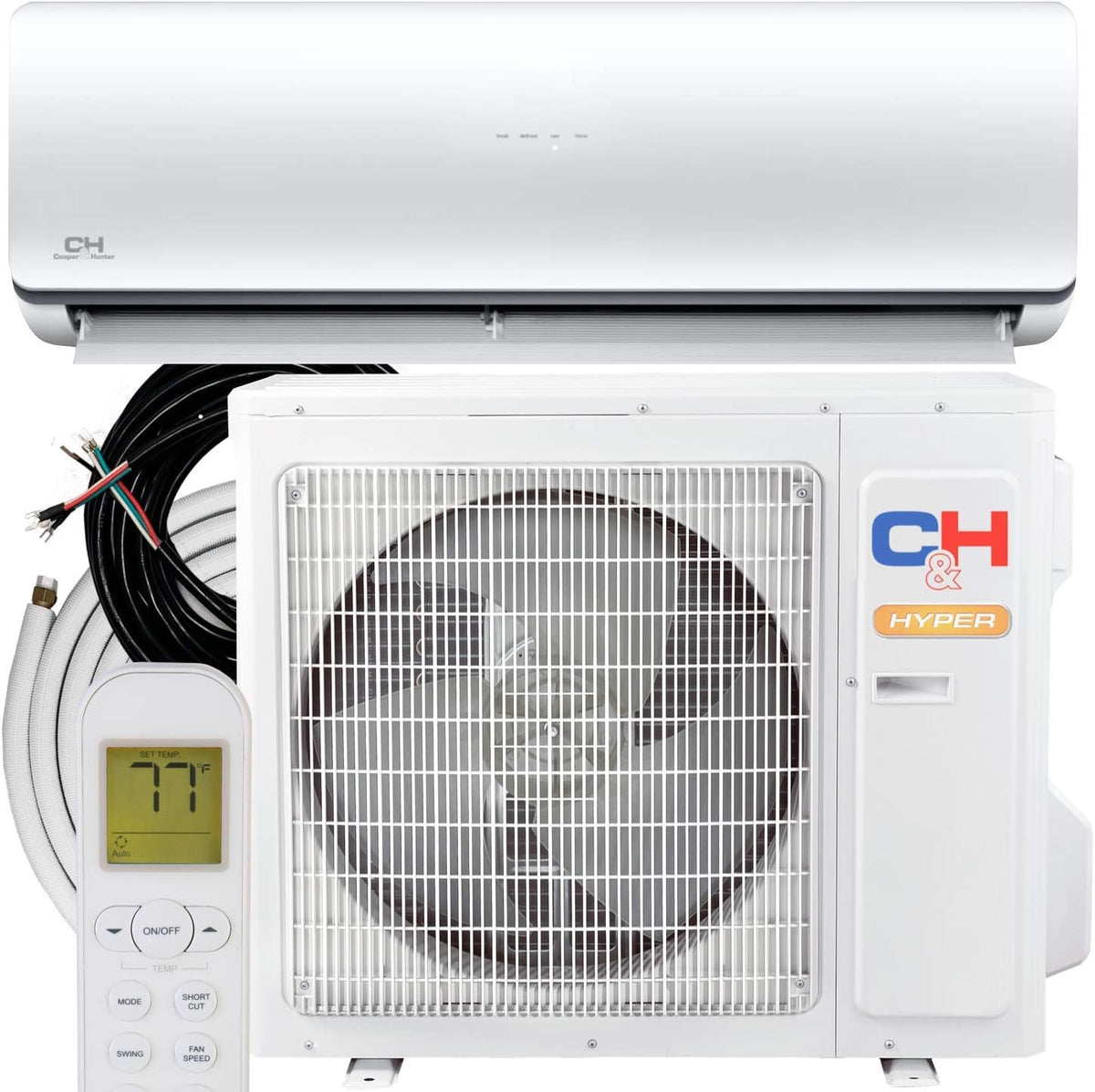 18,000 BTU Ductless Mini-Split Air Conditioner Heat Pump with 16FT Copper Line Set J39195