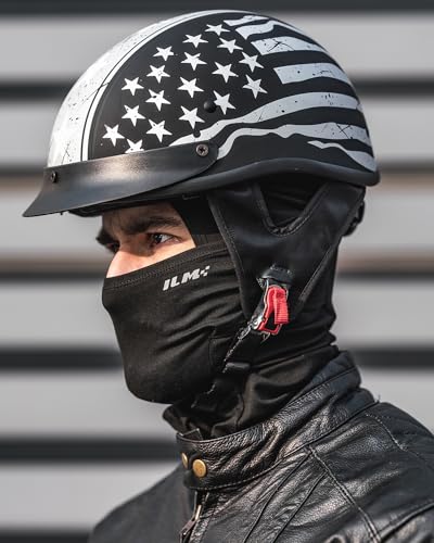 Half Helmet Motorcycle Open Face Sun Visor Quick Release Buckle DOT Approved Y4461