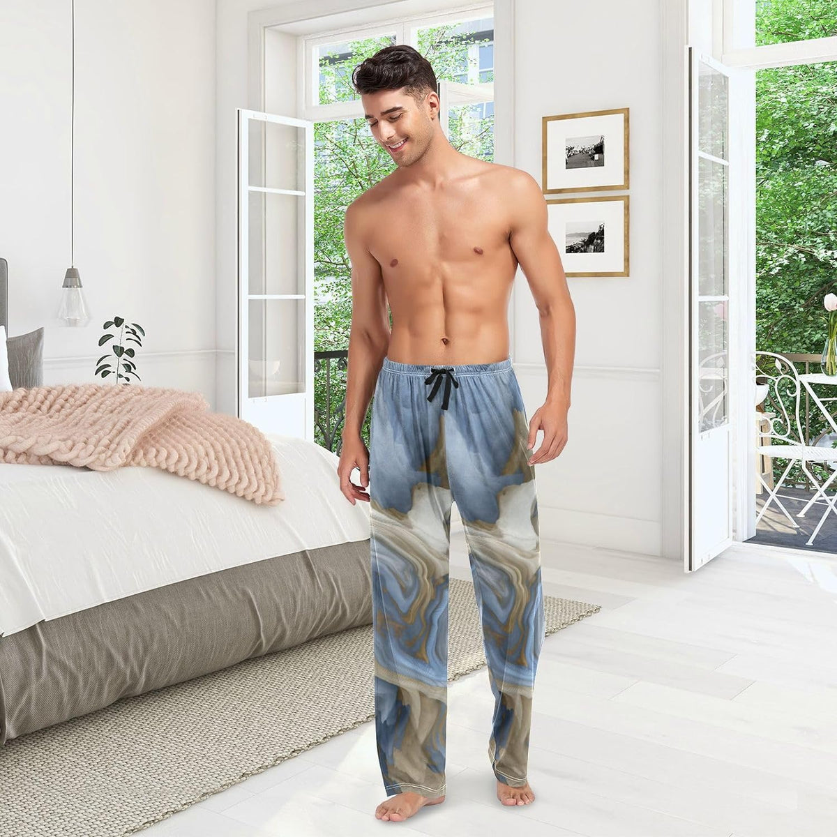 Grey Cotton Pajama Pants B3184