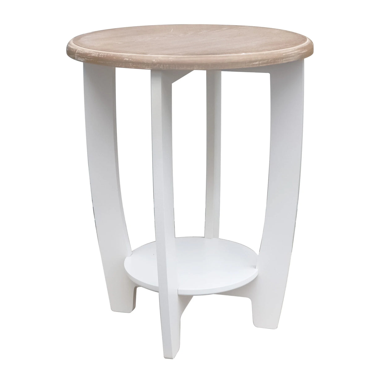 2 Tiers Wooden Round End Table L29596