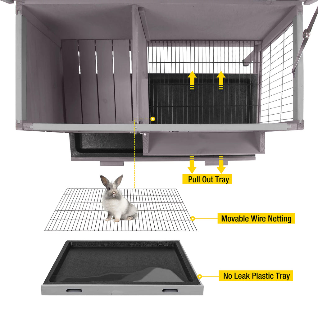Wooden Rabbit Hutch Indoor Bunny Cage A3182