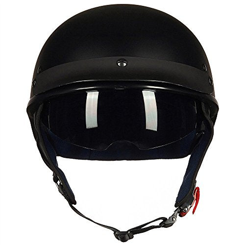 Half Helmet Motorcycle Open Face Sun Visor Quick Release Buckle DOT Approved Y4461