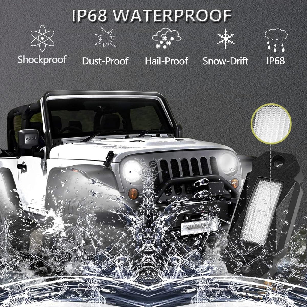 White LED Rock Lights 20PCS Waterproof E415800