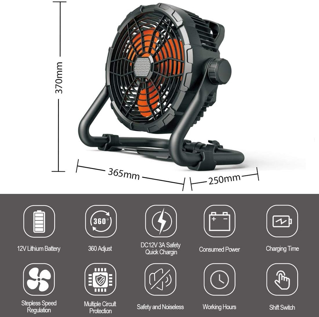 Rechargeable Portable Cordless High Velocity Floor Fan C225