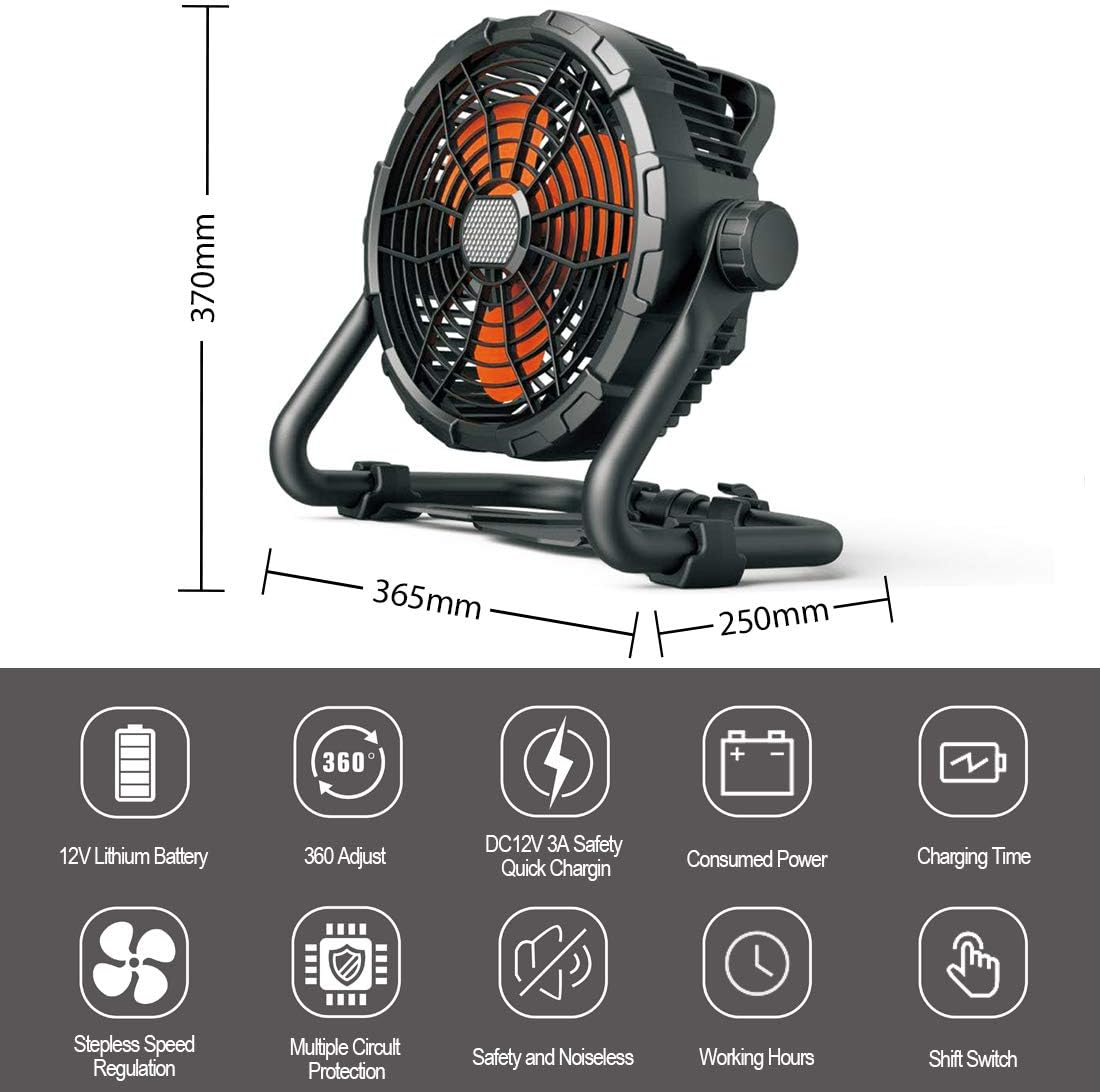 Rechargeable Portable Cordless High Velocity Floor Fan C225