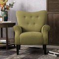 Wide Tufted Linen Wingback Chair L517