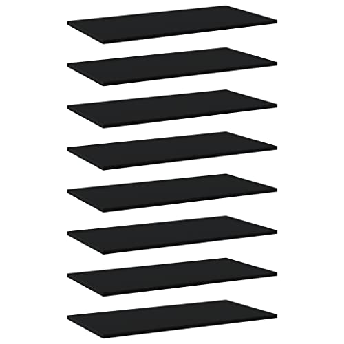 High Gloss Black 15.7"x7.9"x0.6" Wood Shelf Boards 8 pcs L154
