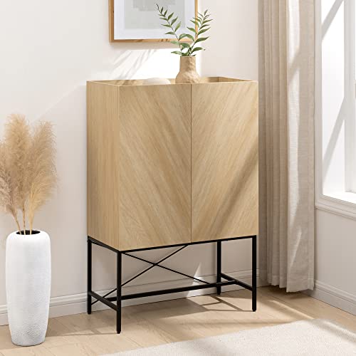 Dark Walnut 2-Door Tall Accent Cabinet F27623