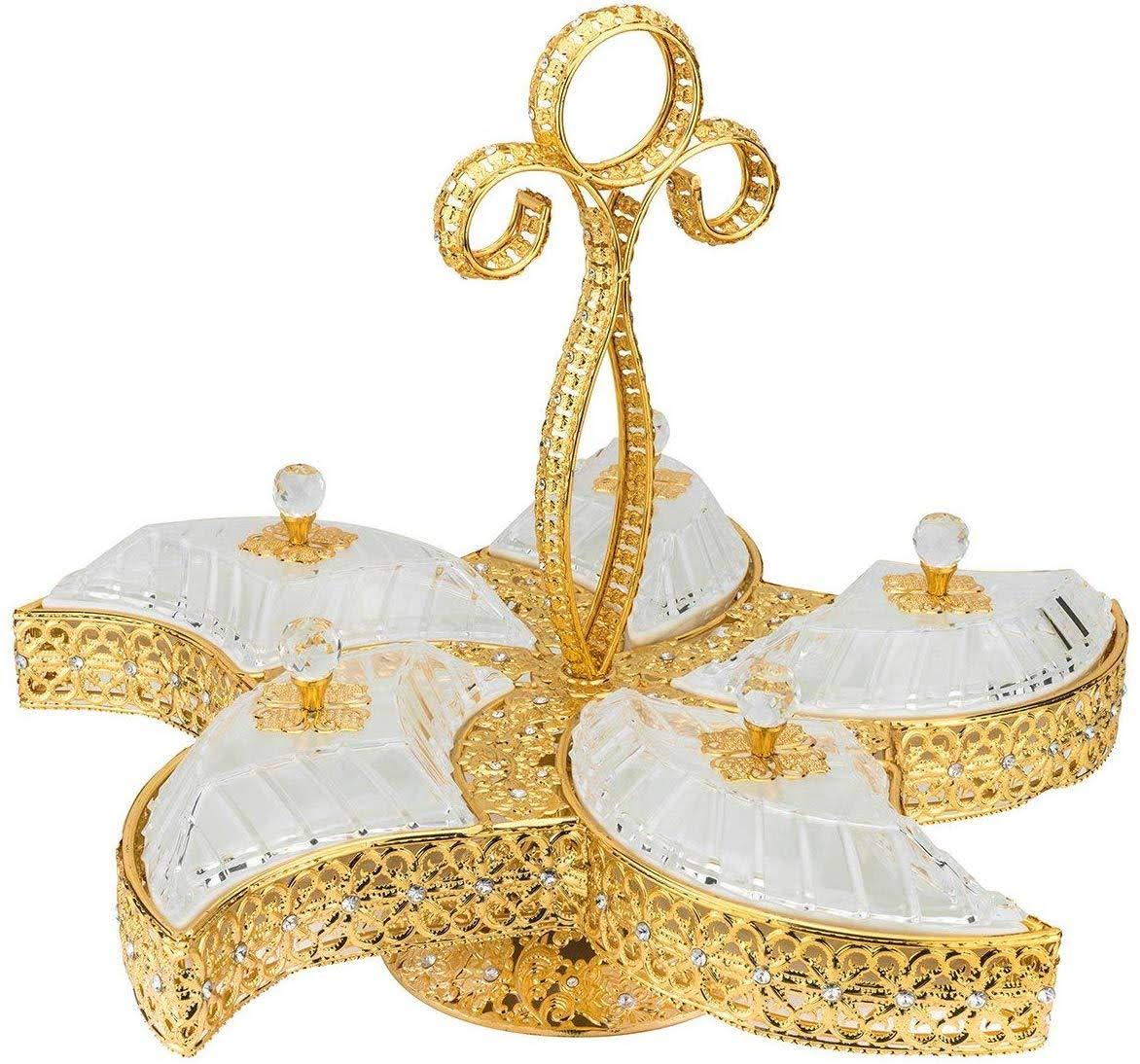 Gold Sectional Tray with Handle O9055