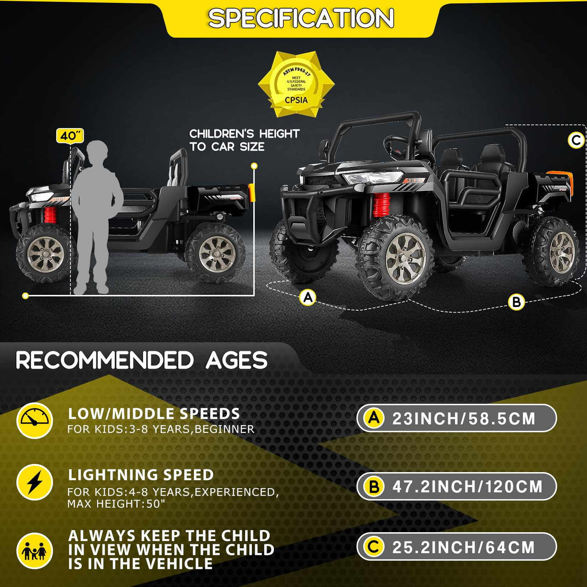Black 24 V 2 Seater Electric Ride on Dump Truck with Remote Control M355516