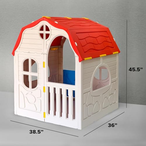 White Plastic Toddler Outdoor Playhouse Q72405