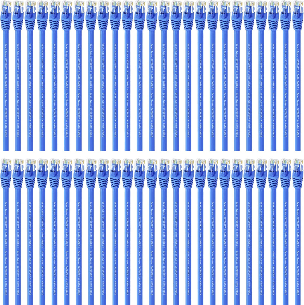 Cat 6 Ethernet Cable 1 ft 50-Pack Blue J817