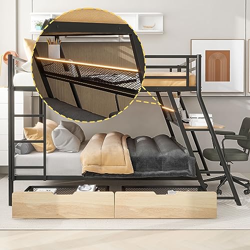 Twin Size Wood Low Loft Bed with Ladder White L7427