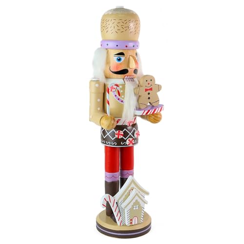 14" Wooden Gingerbread Chef Nutcracker K429054