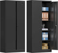 Metal Storage Cabinet with Locking Doors and 4 Adjustable Shelves, 71" Tall Black G3110