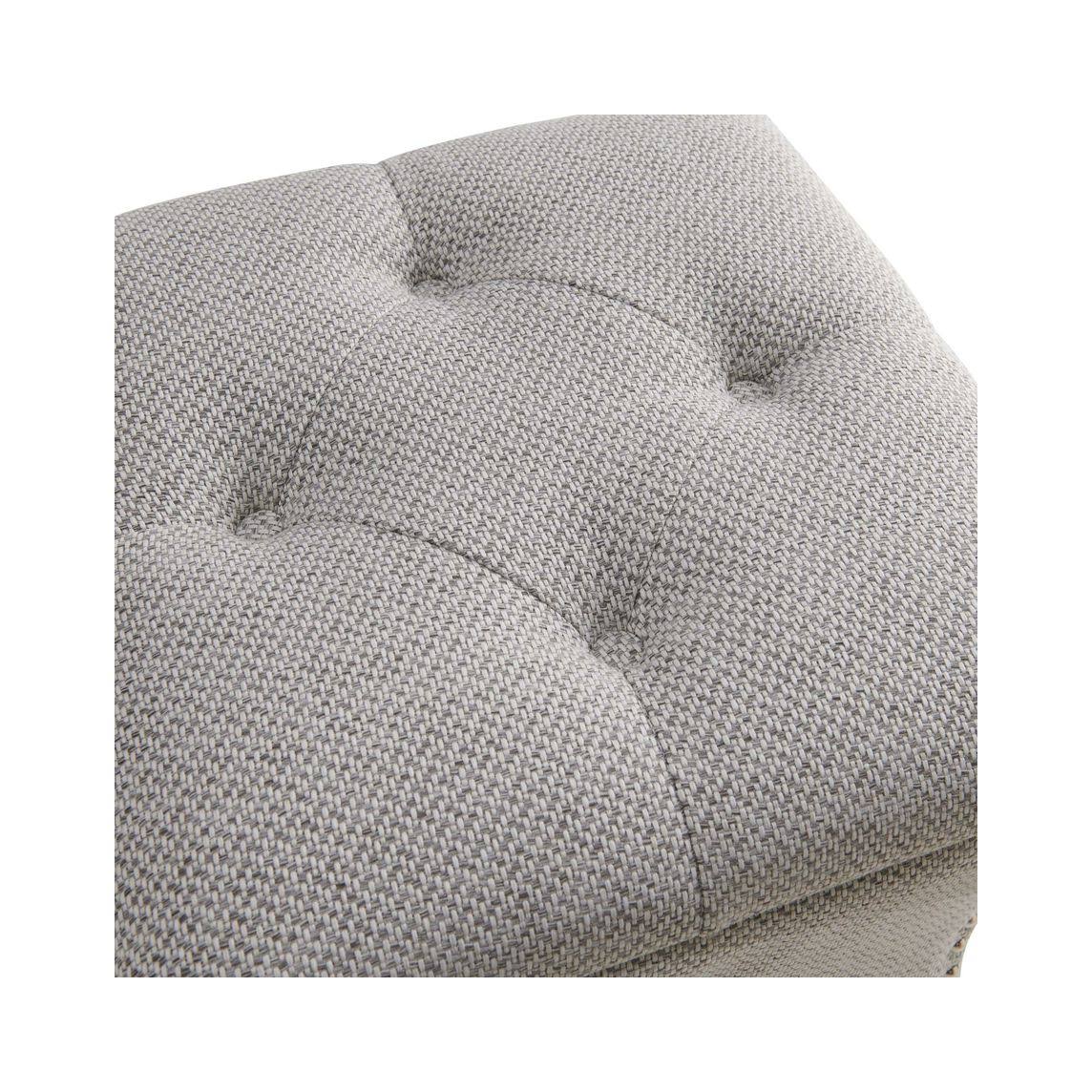 Gray Tufted Storage Ottoman V414