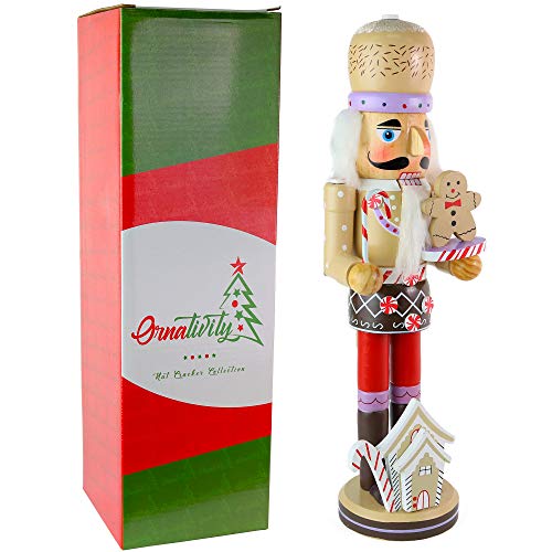 14" Wooden Gingerbread Chef Nutcracker K429054