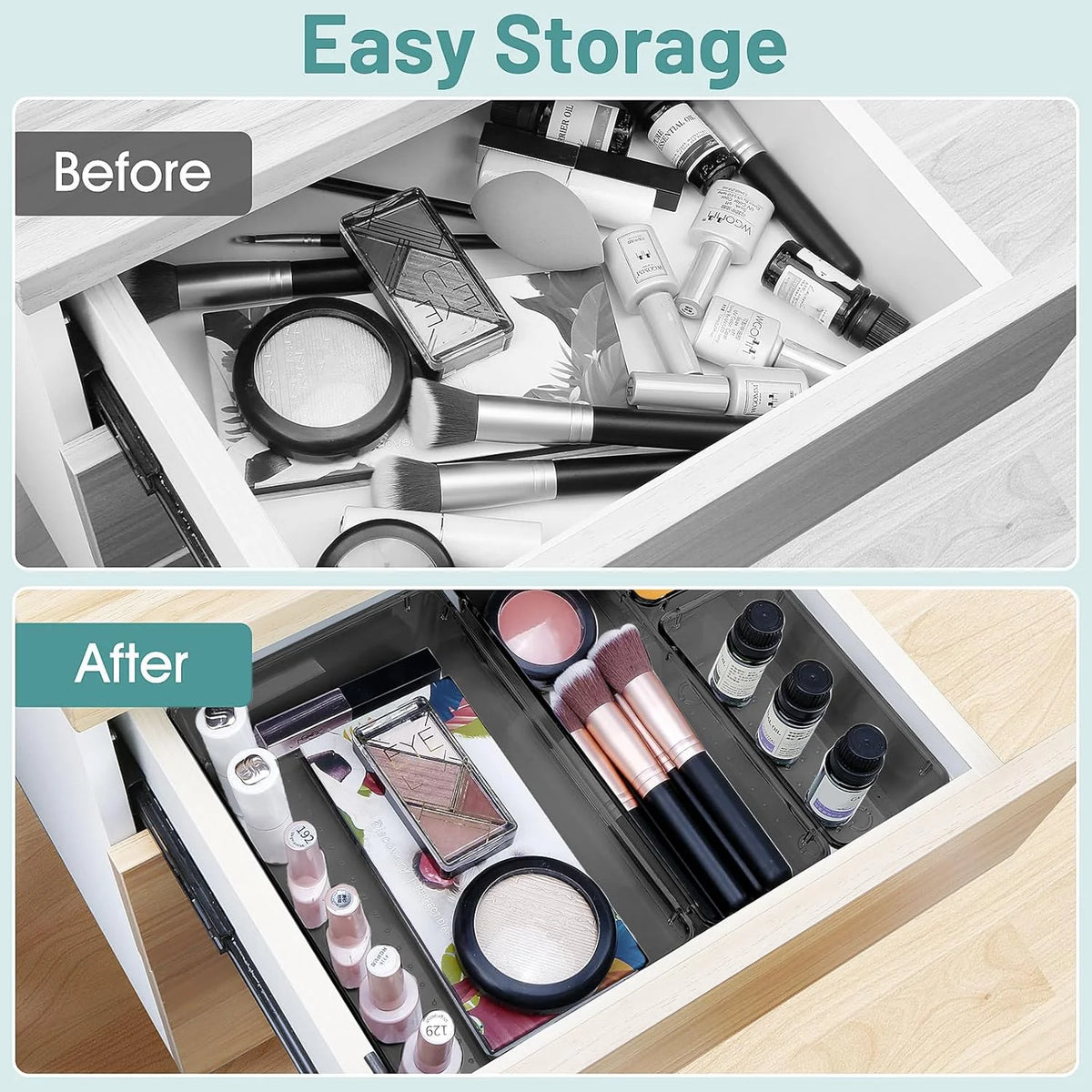 Clear Plastic Drawer Organizer Set Q785