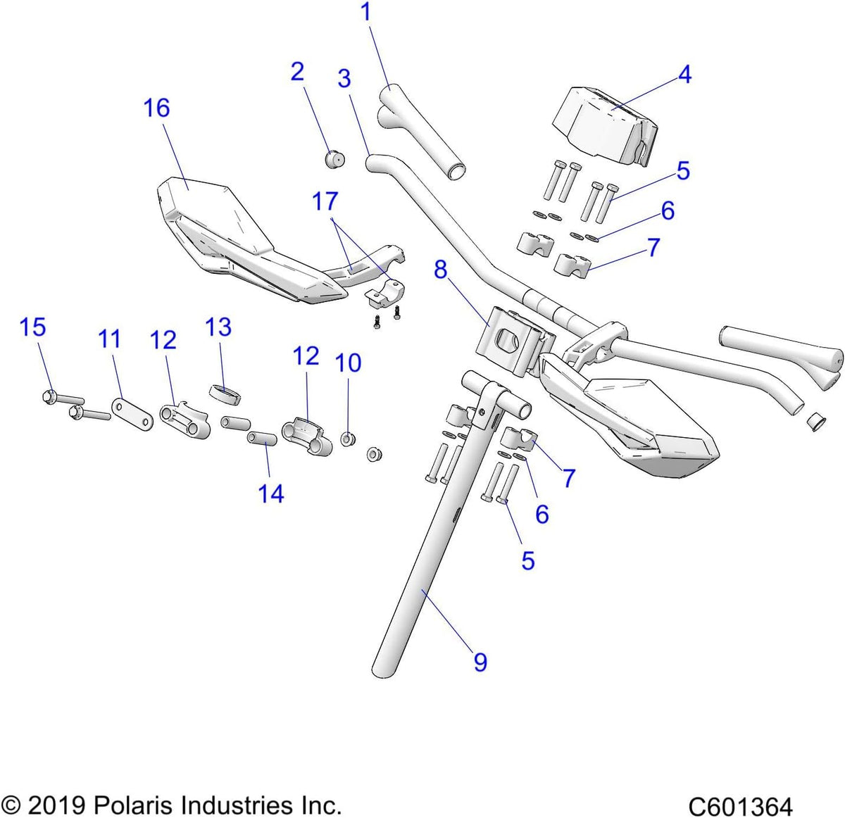 Pack of 2 Snowmobile Handguard Mounts W759