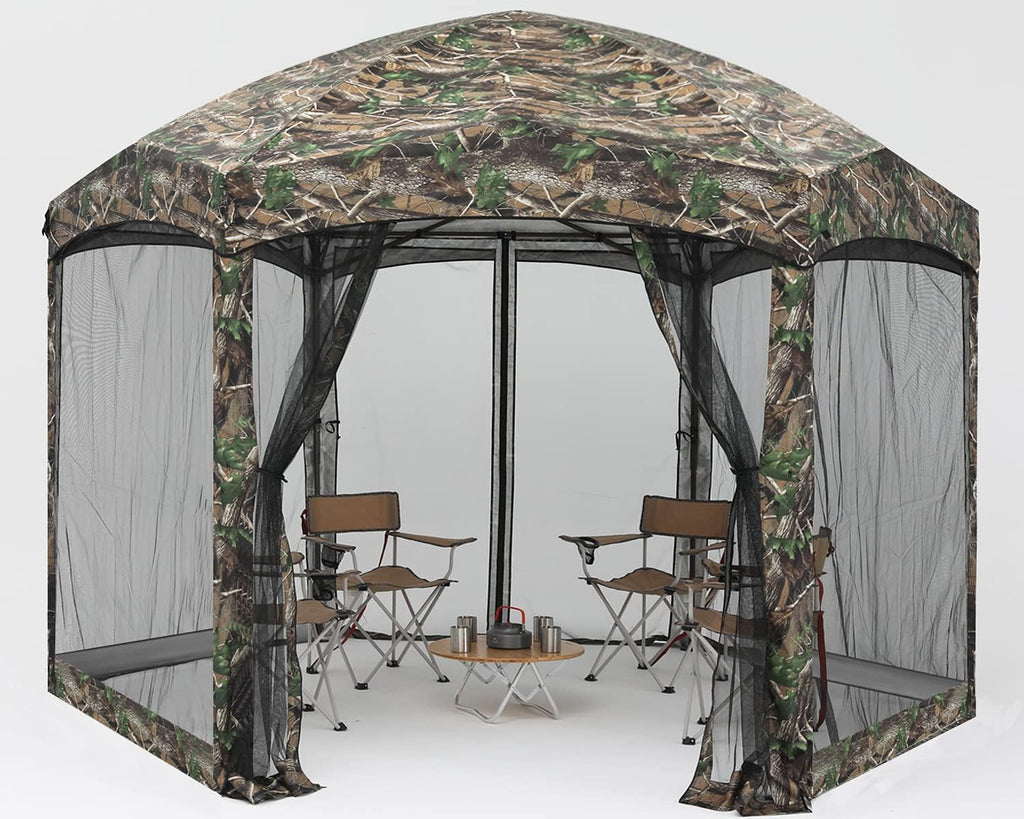 Pop Up 6 Sided Instant Screened Canopy Tent 12x10Ft White W832