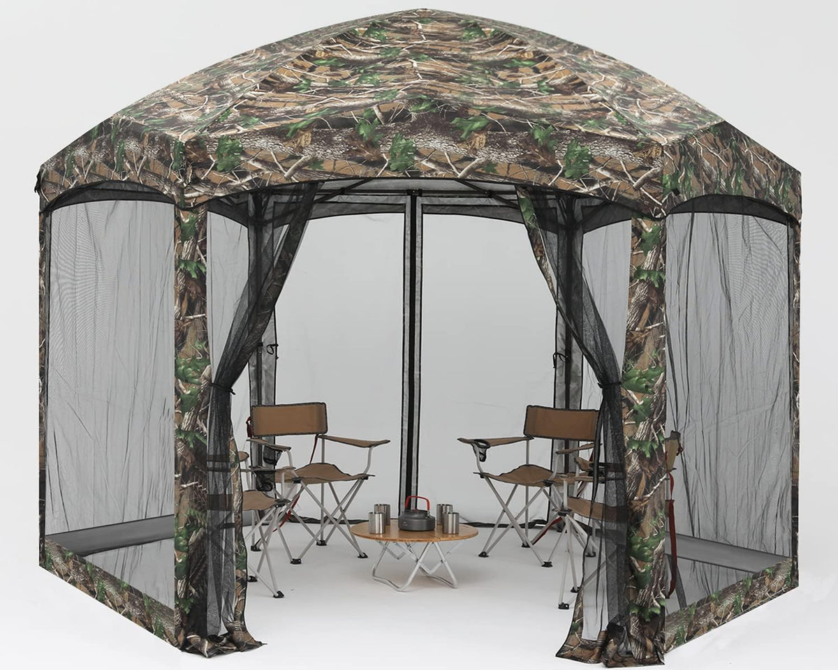 Pop Up 6 Sided Instant Screened Canopy Tent 12x10Ft White W832